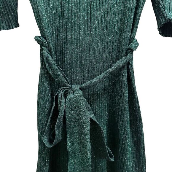 Flying Tomato Emerald Green Puff Sleeve Knit Sweater Dress - Picture 4 of 13